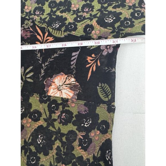 Free People Bella Black Floral Tunic S Babydoll Romantic Boho Peasant Flowy Tier - Picture 5 of 9